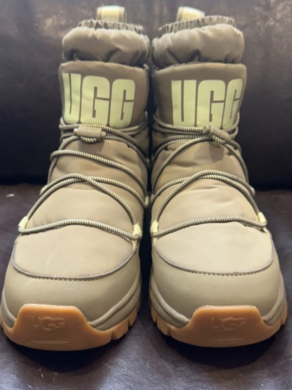 UGG Yose Puffer Mid Boot Olive Green - Size 9 EUC | waterproof winter boot -32C